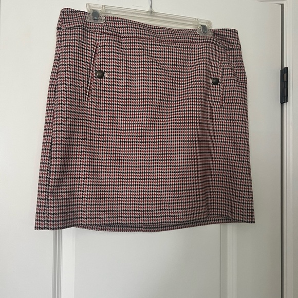 LOFT Dresses & Skirts - Loft Houndstooth Skirt Brown And Orange Size 12